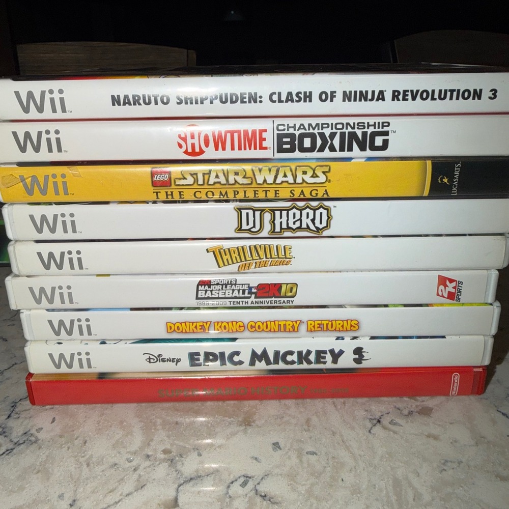 Nintendo Wii Game Lot Donkey Kong Country Returns Epic Mickey Star Wars 9 Games